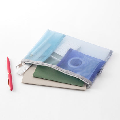 Midori Pen & Tool Pouch Mesh 6.7x9.1in Light Blue