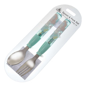 Ariel Spoon & Fork with Neon Logo- Disney Store Japan