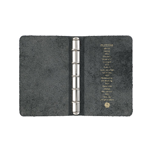 PLOTTER Bridle Mini 5 Leather Ring Binder 4.7in Black