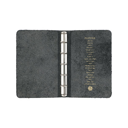 PLOTTER Bridle Mini 5 Leather Ring Binder 4.7in Black