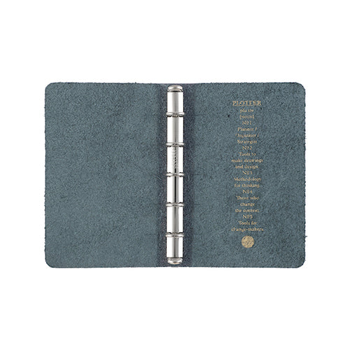 PLOTTER Bridle Leather Mini 5-Hole Binder 4.72x3.15in Blue