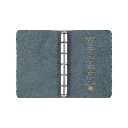 PLOTTER Bridle Leather Mini 5-Hole Binder 4.72x3.15in Blue