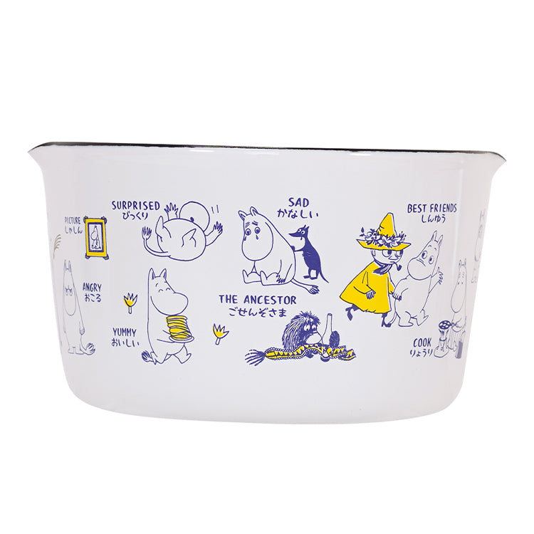 Moomin Enamel Milk Pan 12cm Wood Handle Induction Compatible