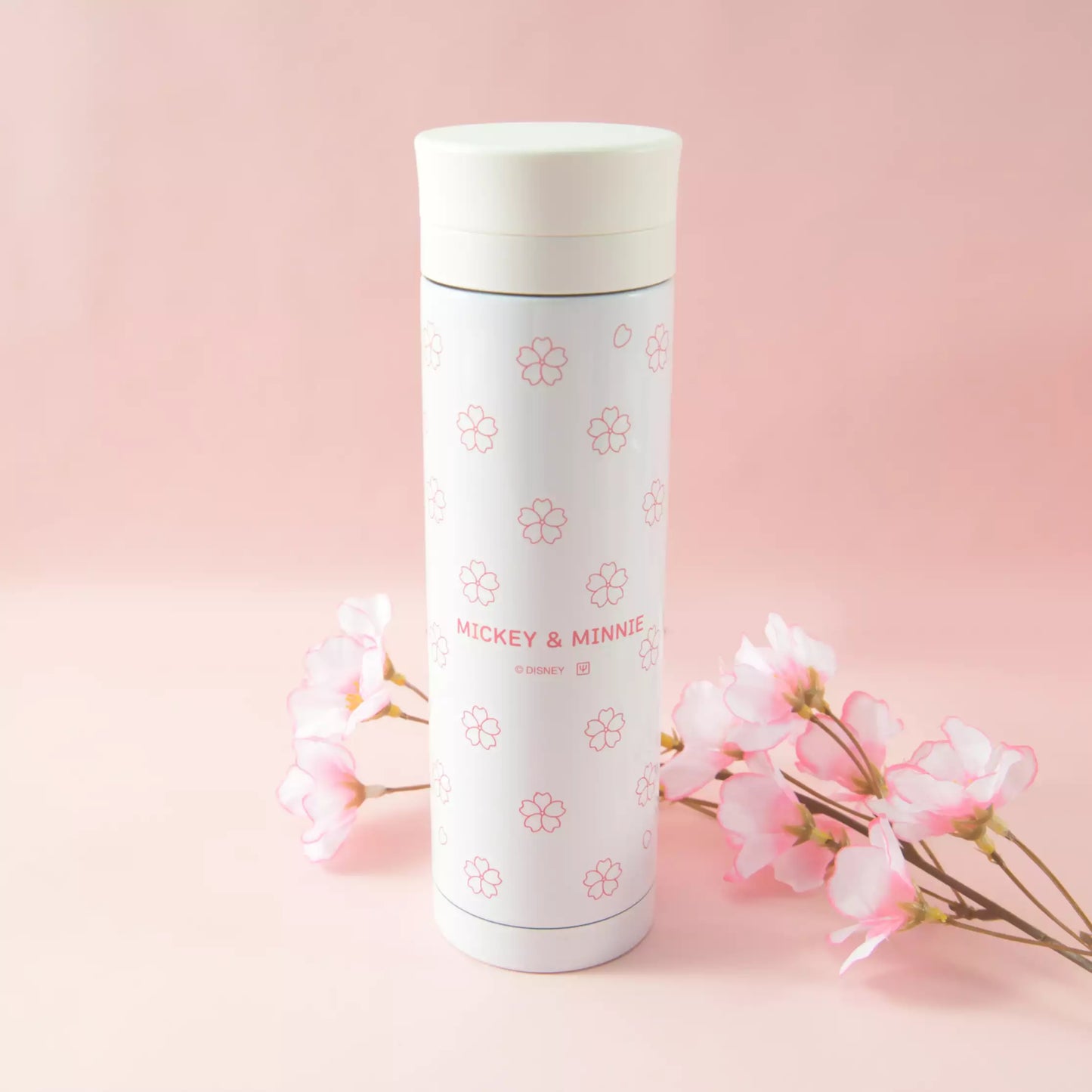 Stainless Steel bottle Sakura Pattern (Mickey & Minnie) 300ML - Disney Store Japan