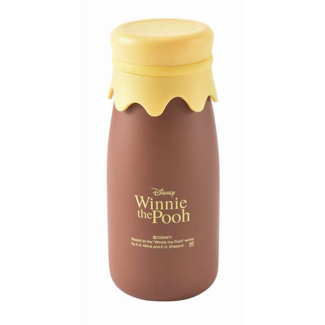 Winnie the Pooh Milk bottle style stainless steel bottle Brown 320ml - Disney Store Japan