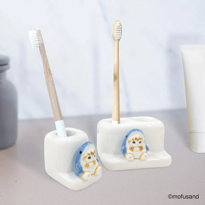 Mofusand Ceramic Figure Toothbrush Stand (Double)