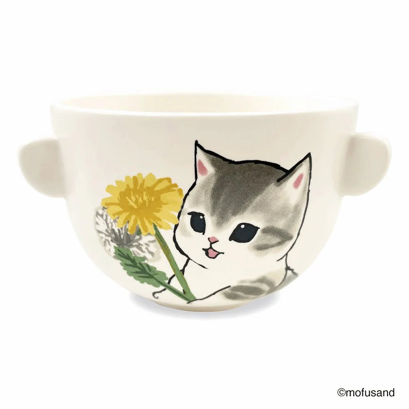 Mofusand Plastic Bowl & Ceramic Bowl Set (Flower)