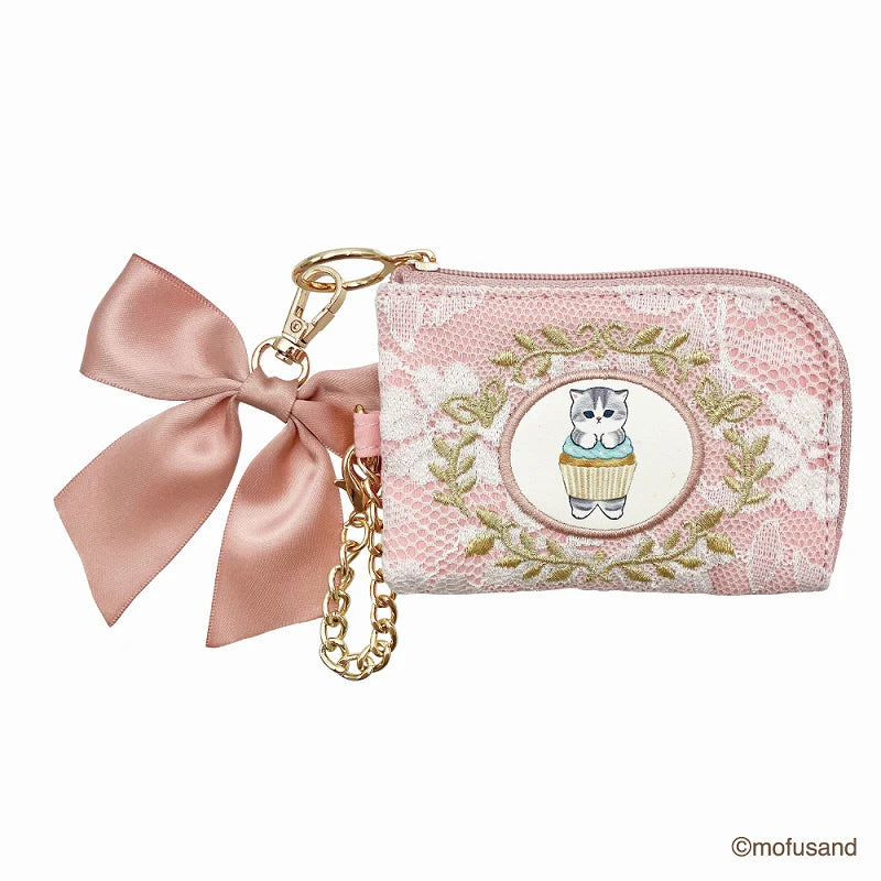 Mofusand Lace Card Case & Coin Pouch - Pink