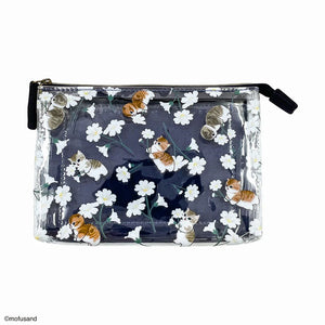 Mofusand Flower 3 Pockets Pouch - Navy