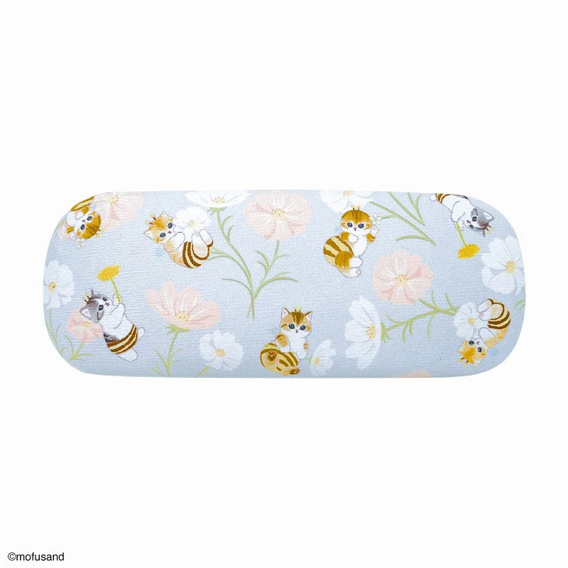 Mofusand Flower Glasses Case & Cloth Set - Blue