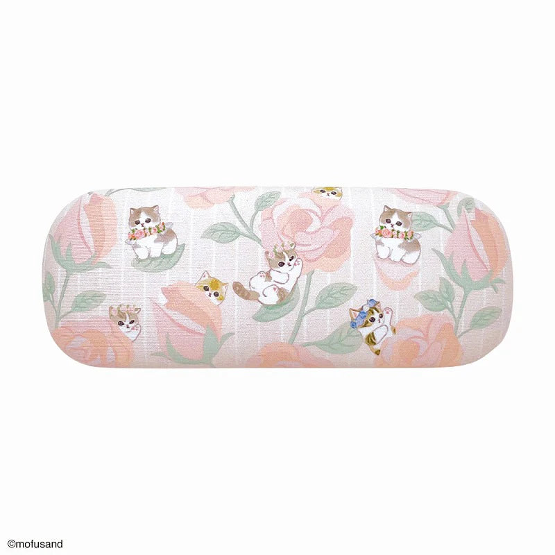 Mofusand Flower Glasses Case & Cloth Set - Pink