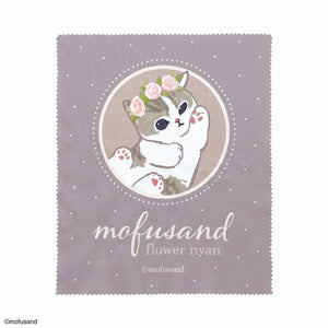 Mofusand Flower Glasses Case & Cloth Set - Pink