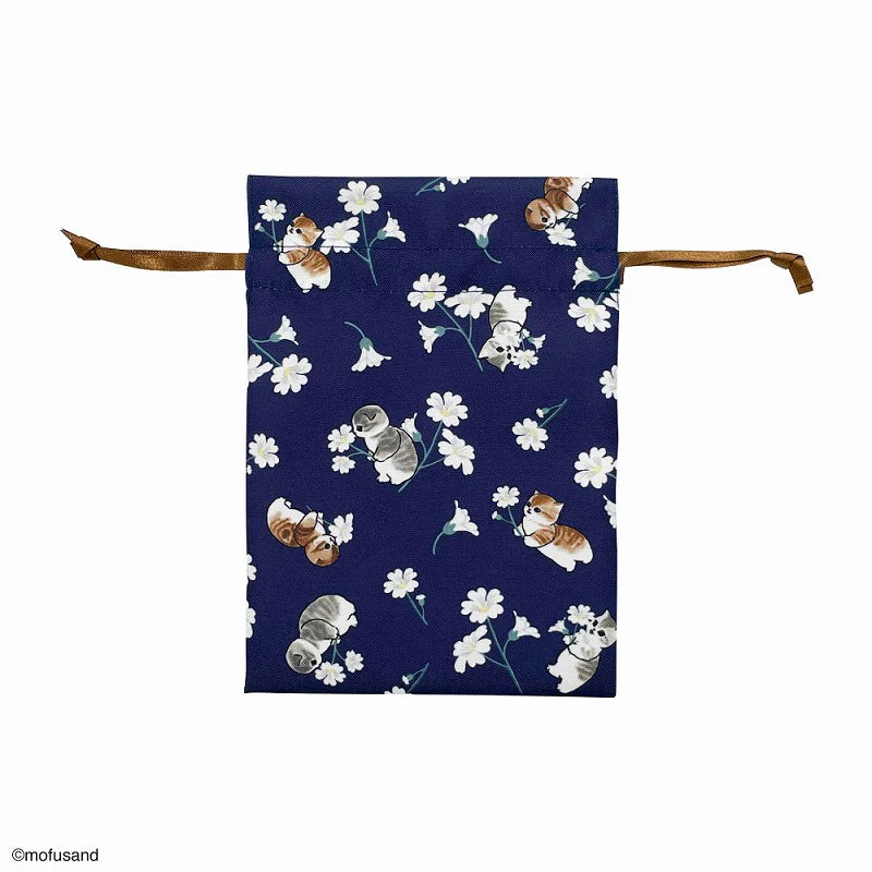 Mofusand Flower Small Pouch - Navy