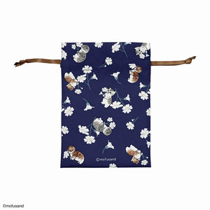 Mofusand Flower Small Pouch - Navy