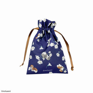 Mofusand Flower Small Pouch - Navy