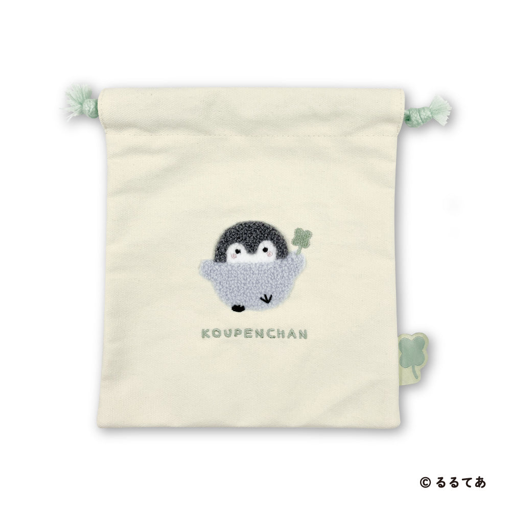 Koupen-chan Fluffy Pastel Drawstring Bag with Sagara Embroidery