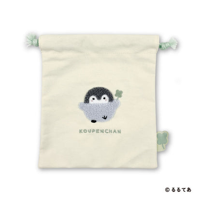Koupen-chan Fluffy Pastel Drawstring Bag with Sagara Embroidery