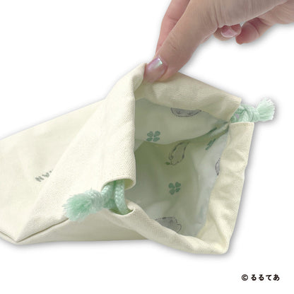 Koupen-chan Fluffy Pastel Drawstring Bag with Sagara Embroidery