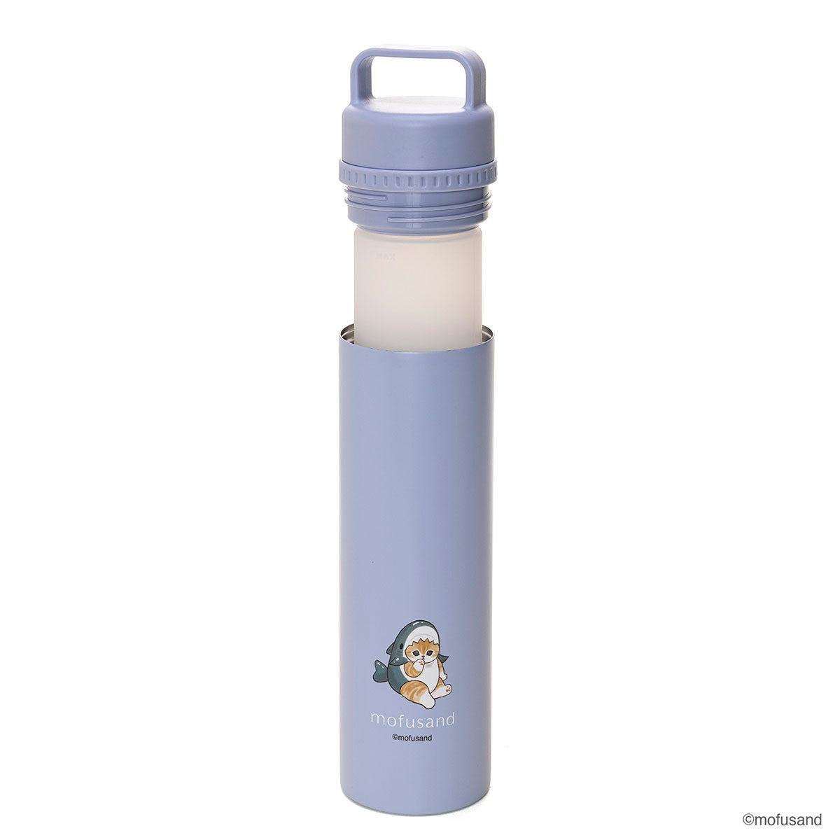 mofusand STICOL 2in1 Stainless Steel Bottle 230ml Shark Cat