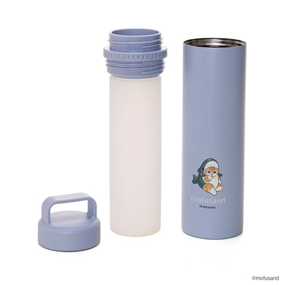 mofusand STICOL 2in1 Stainless Steel Bottle 230ml Shark Cat