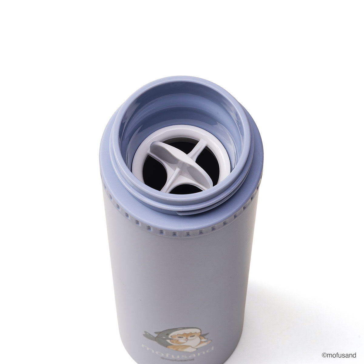 mofusand STICOL 2-in-1 Stainless Steel Water Bottle 7.8 fl oz Shark Nyan