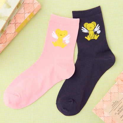 Cardcaptor Sakura Socks Kero-chan Sitting Black - Cardcaptor Sakura Pop-up Store