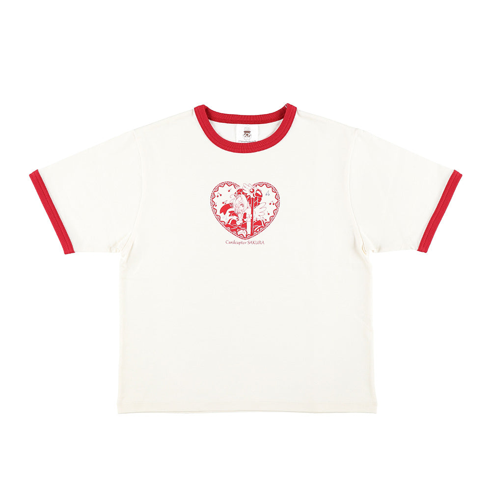 Cardcaptor Sakura Ringer T-shirt Red (F Size)- Cardcaptor Sakura Pop-up Store