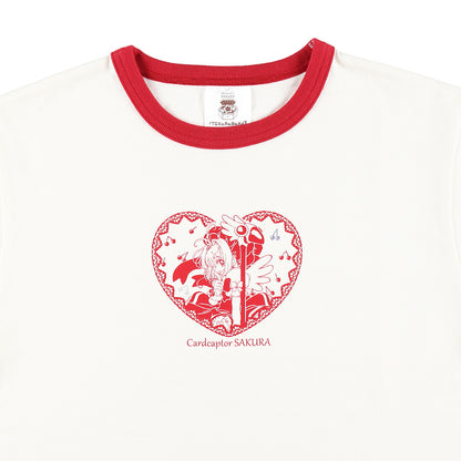 Cardcaptor Sakura Ringer T-shirt Red (F Size)- Cardcaptor Sakura Pop-up Store