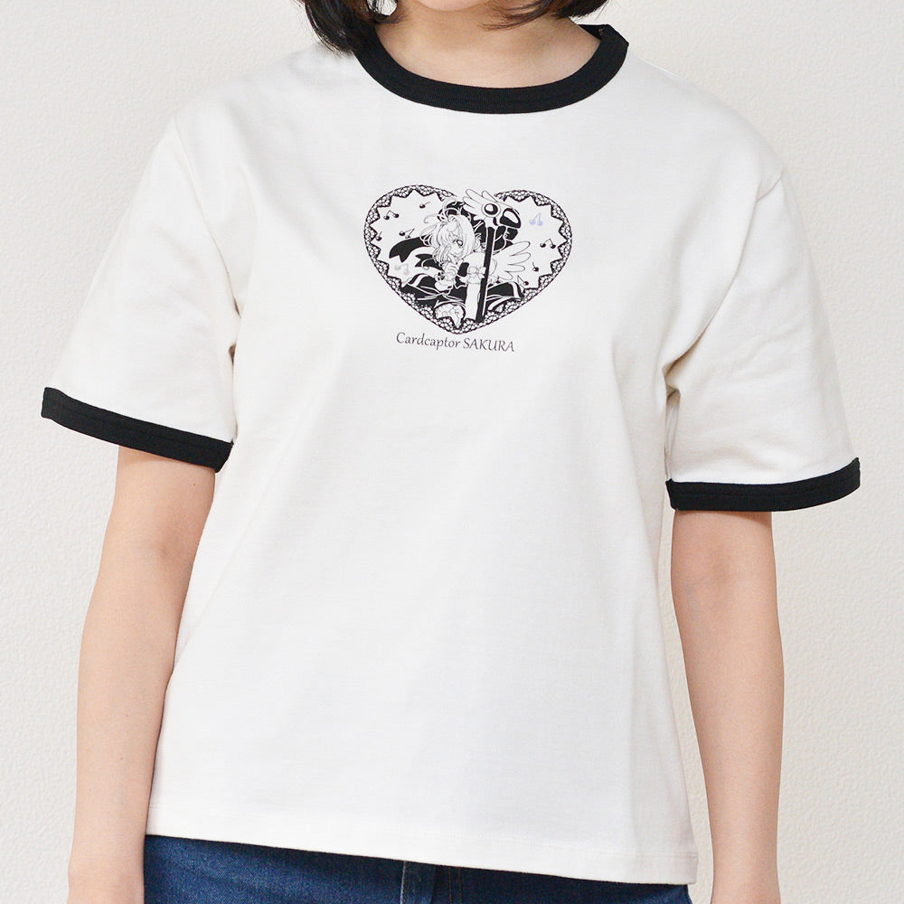 Cardcaptor Sakura Ringer T-shirt Black (F Size) - Cardcaptor Sakura Pop-up Store