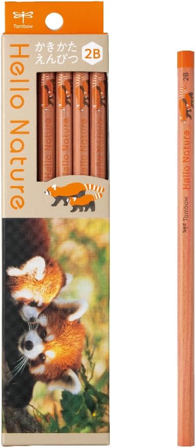 Tombow Hello Nature 2B Graphite Pencils Red Panda 12-Pack