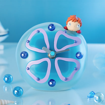 Ponyo on the Cliff by the Sea Jellyfish Desk Clock