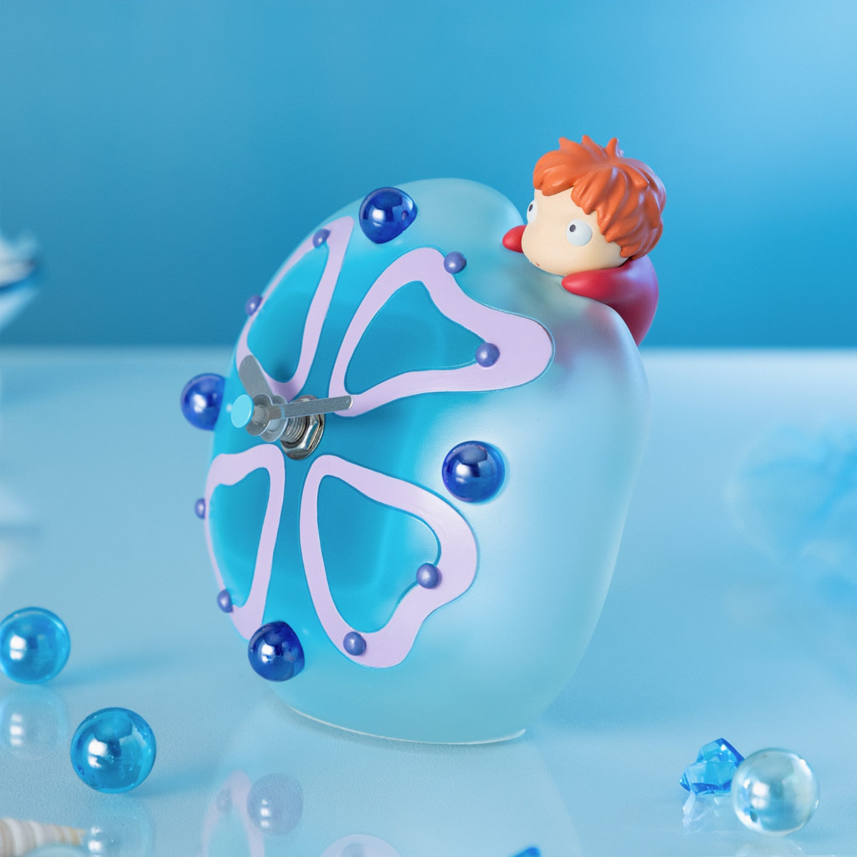 Ponyo on the Cliff by the Sea Jellyfish Desk Clock