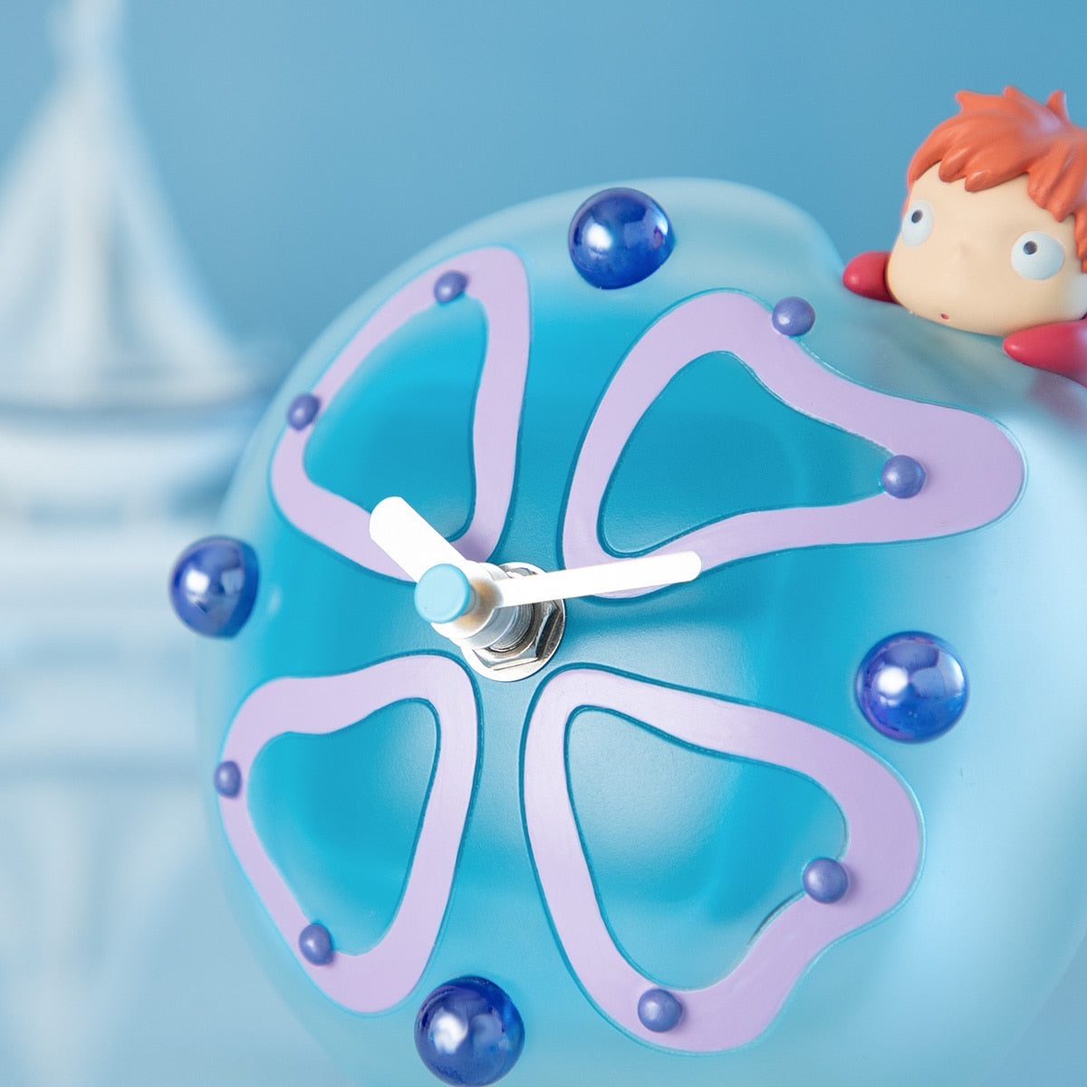 Ponyo on the Cliff by the Sea Jellyfish Desk Clock