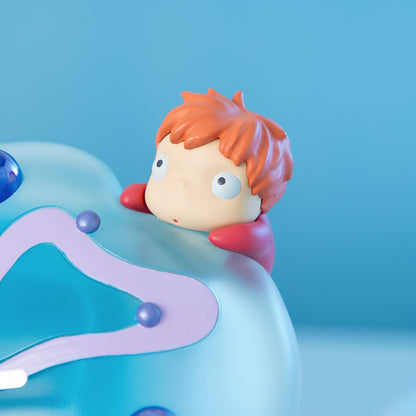 Ponyo on the Cliff by the Sea Jellyfish Desk Clock