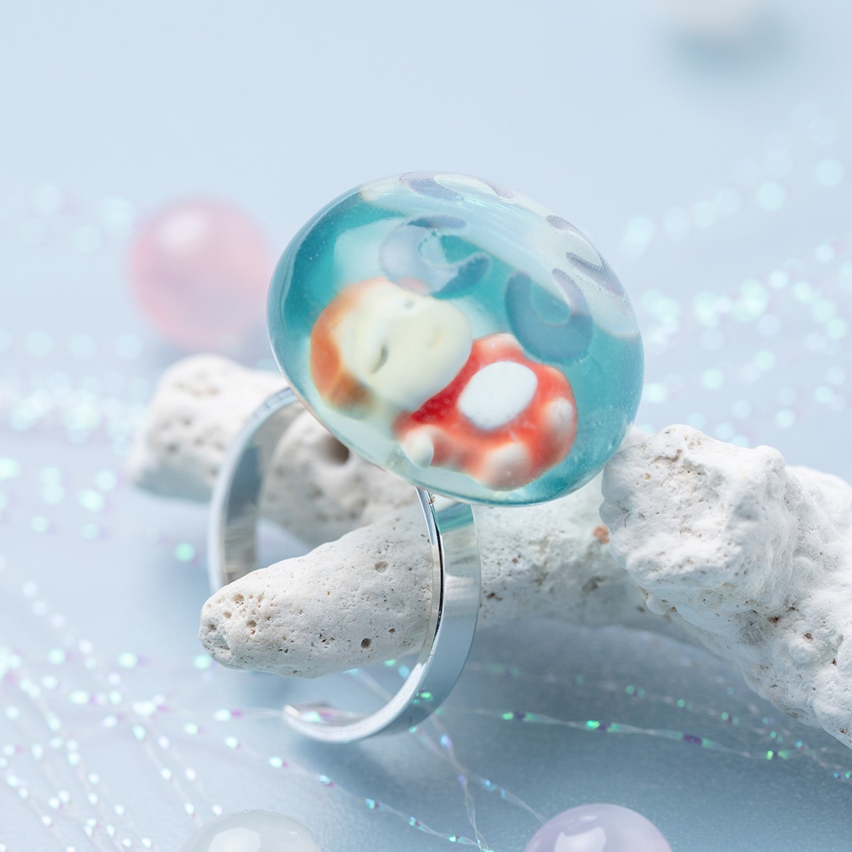 Ponyo on the Cliff by the Sea Jellyfish Ring
