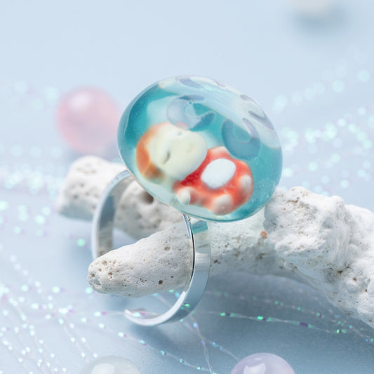 Ponyo on the Cliff by the Sea Jellyfish Ring