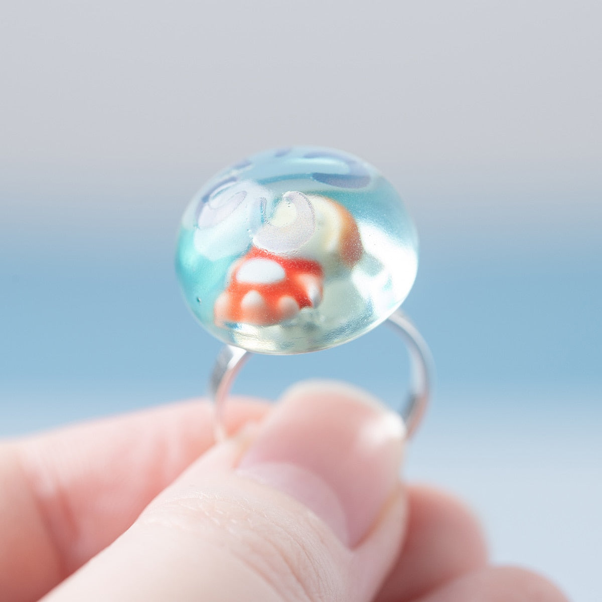 Ponyo on the Cliff by the Sea Jellyfish Ring