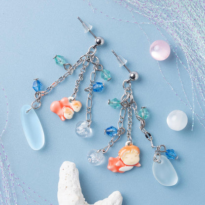 Ponyo on the Cliff by the Sea Earrings Yurayura