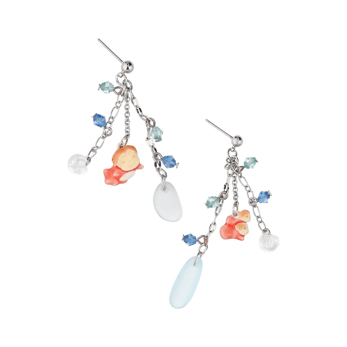 Ponyo on the Cliff by the Sea Earrings Yurayura