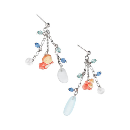 Ponyo on the Cliff by the Sea Earrings Yurayura