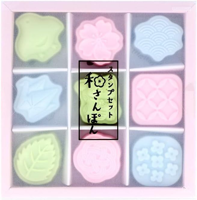 Sun-Star Stationery Wasanpon Stamp Set Japanese Pattern 9-Piece