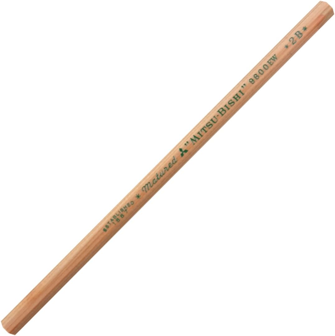 Mitsubishi Pencil 9800EW Recycled Graphite Pencils 2B Pack of 12