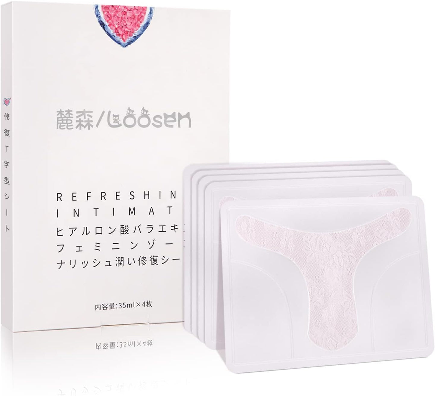 Gel Sheet for Delicate Zones Rose Extract and Hyaluronic Acid and Nitroamide and Nicotinamide, 4 in 1 Nutritional Care Moisturizing