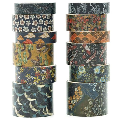 Songdao Kyoto Style Washi Masking Tape Set 12 Rolls