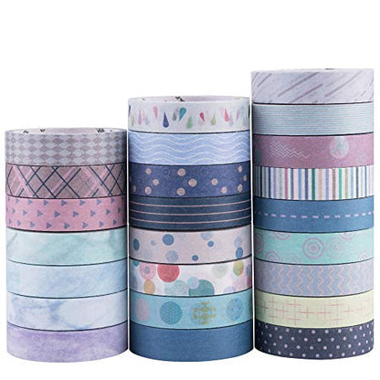 Yubbaex Mini Washi Tape Set 0.4in Wide Decorative Masking Rolls