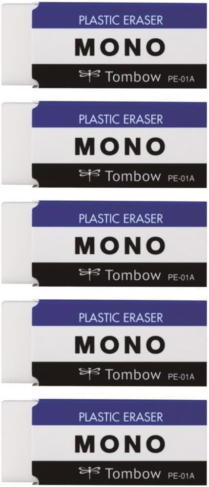 Tombow MONO PE01 Pencil Eraser Standard Type 5-Pack