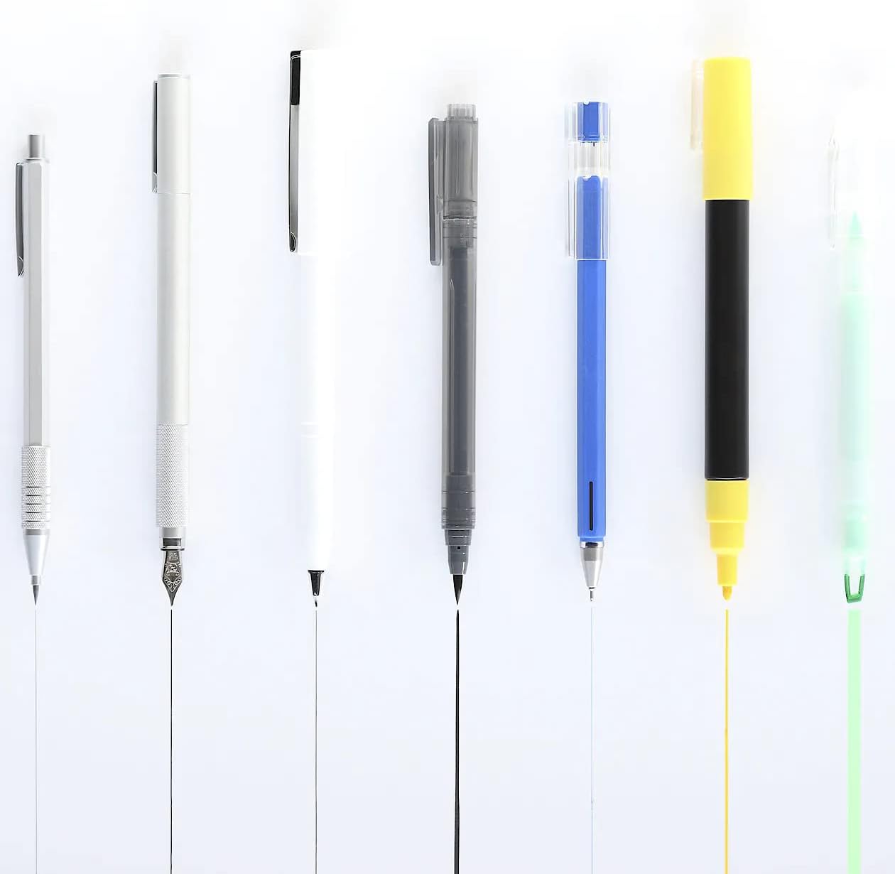 MUJI Aluminum Round Fountain Pen Black Fine Nib 5.4 Inch