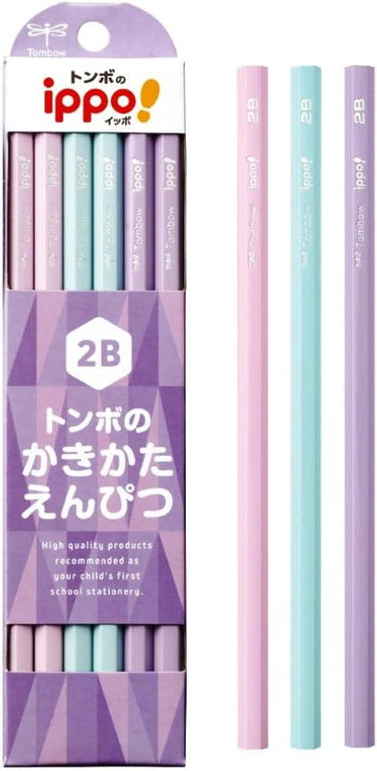 Tombow ippo! 2B Graphite Pencils Hexagonal Non-Character Design 12-Pack
