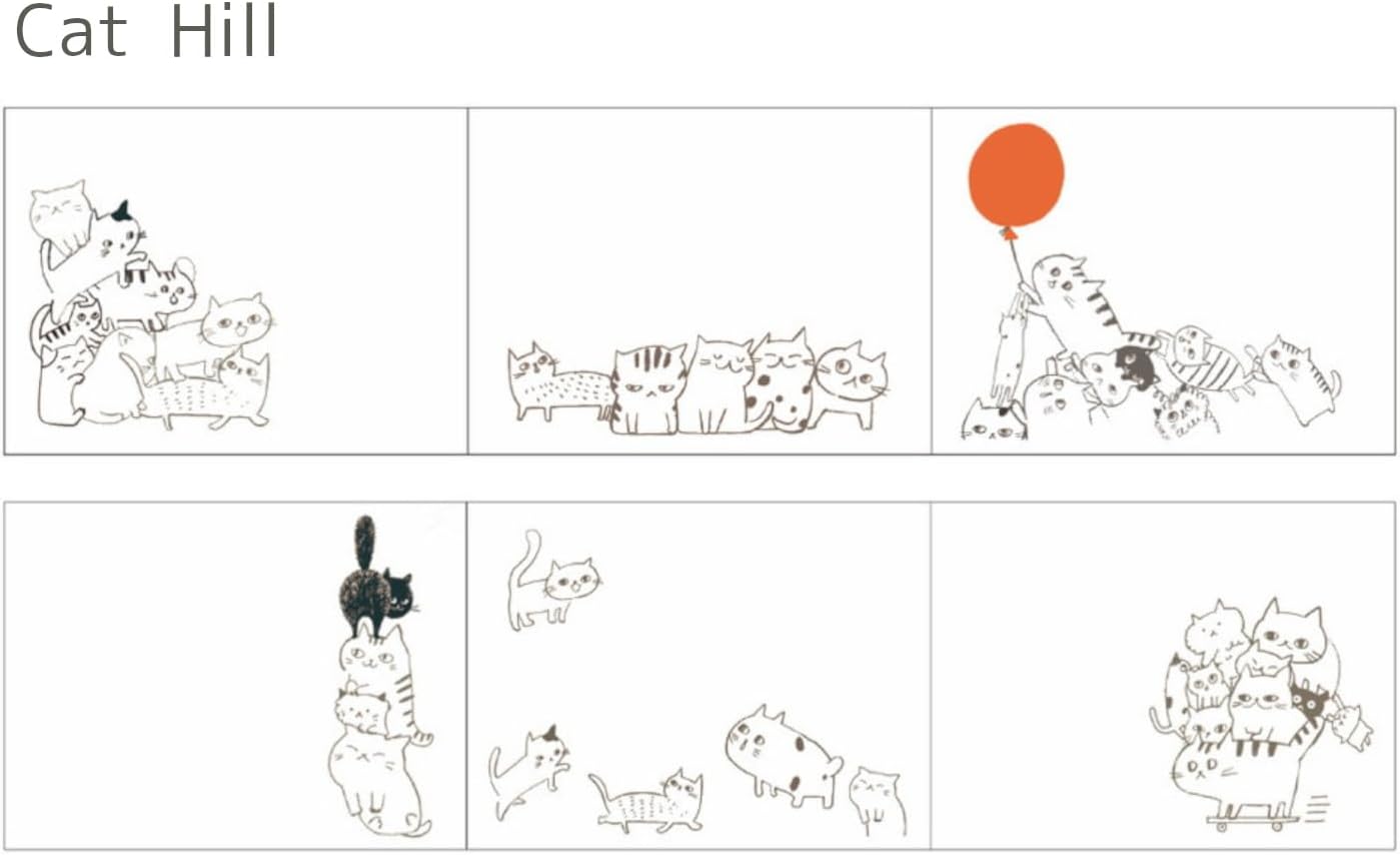 Seal-do Shinzi Katoh Rolled Sticky Notes Cat Hill 80 Sheets