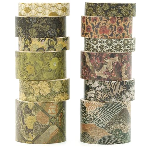 Songdao Kyoto Style Washi Masking Tape Set 12 Rolls